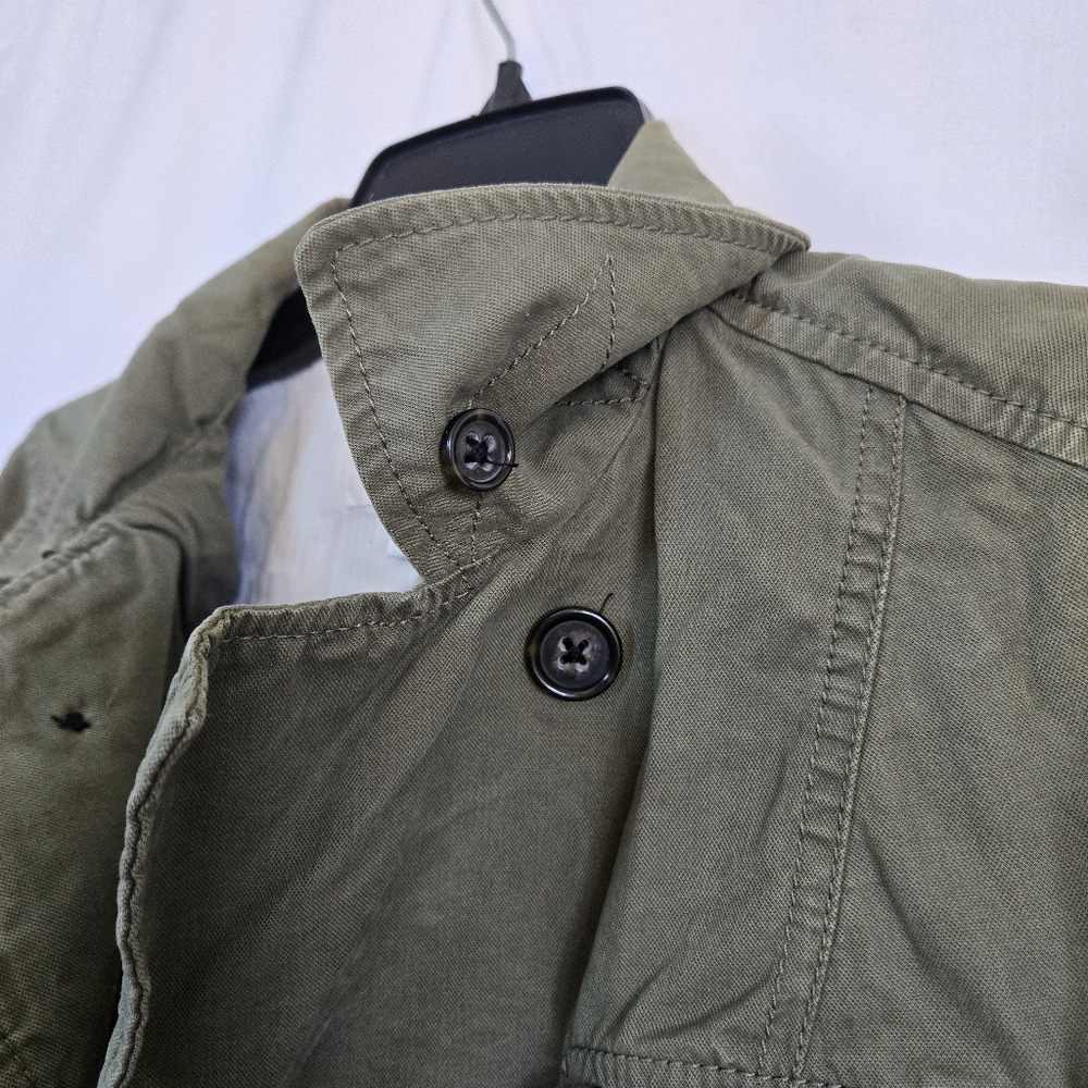 Banana Republic Women's Olive Green Front Button Collared Twill Utility Jacket 6 - Picture 5 of 12